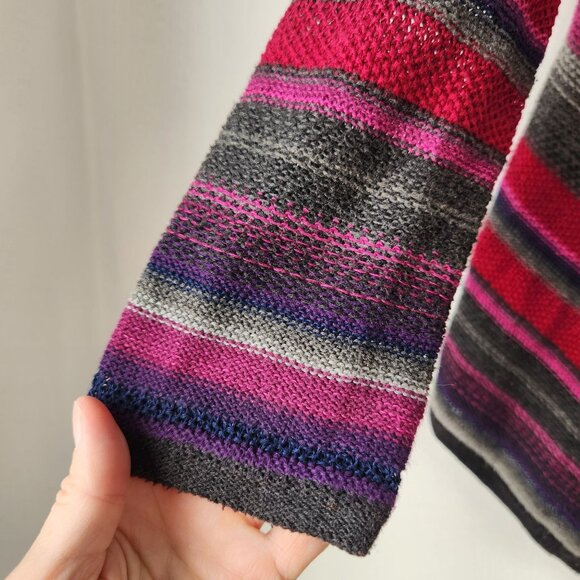 Vintage Lauren Ralph Lauren LRL Linen Blend Striped Open Front Cardigan S - Picture 5 of 7